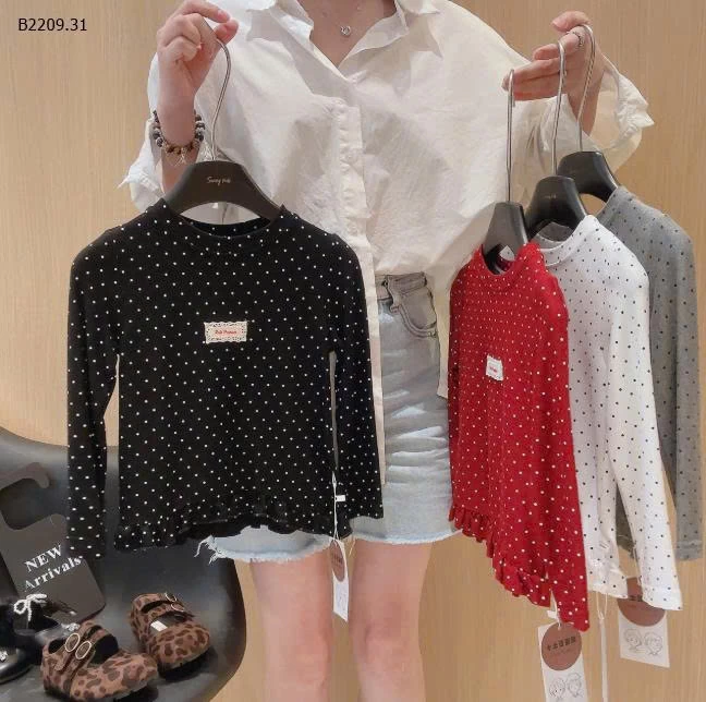 ÁO CHẤM BI DÀI TAY BG - Giá sỉ 80-120   69k 130-160   78k