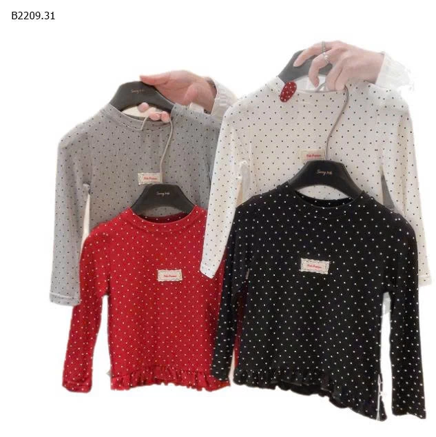 ÁO CHẤM BI DÀI TAY BG - Giá sỉ 80-120   69k 130-160   78k