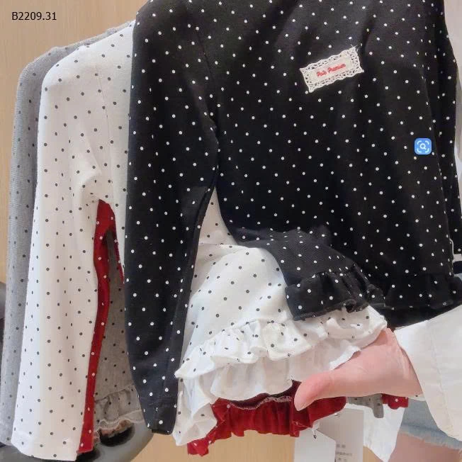 ÁO CHẤM BI DÀI TAY BG - Giá sỉ 80-120   69k 130-160   78k