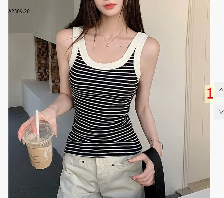 ÁO BA LỖ KẺ NGANG FORM ÔM- sỉ 85k