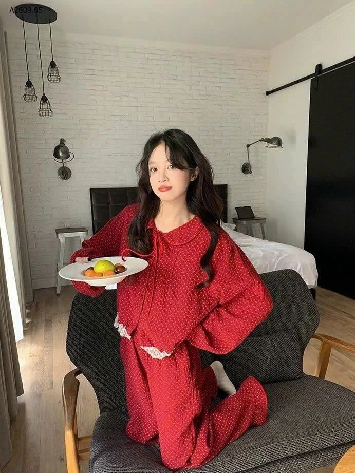 PIJAMA HOA NHÍ ĐỎ muslin nội địa Trung- sỉ 126k