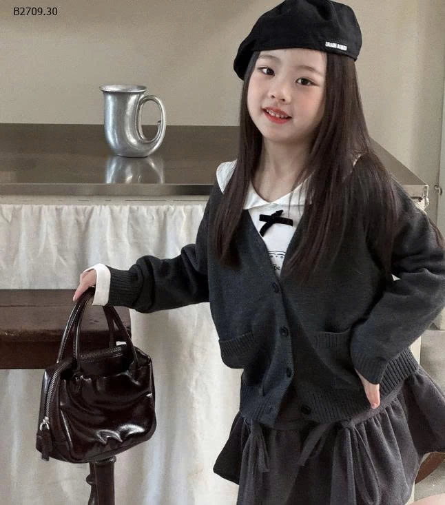 Áo thun nơ cổ búp bê Hàn Quốc mùa thu công chúa Yuyu cho bé -Giá sỉ 135k