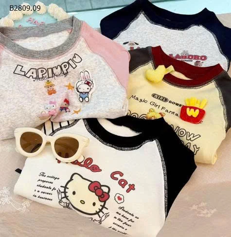 Áo thun tay raglan Hello Kitty cho bé gái- sỉ 134k