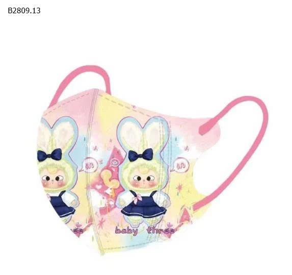 SET 60c KHẨU TRANG BABY THREE VA CAPYBARA CHO BÉ mix màu -Giá sỉ 58k/1 set 60c mix hình hoặc 1 mẫu