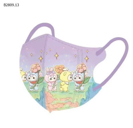 SET 60c KHẨU TRANG BABY THREE VA CAPYBARA CHO BÉ mix màu -Giá sỉ 58k/1 set 60c mix hình hoặc 1 mẫu