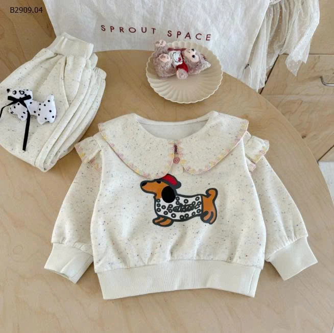 BỘ NỈ HỌA TIẾT CHÓ DỄ THƯƠNG-Giá sỉ 209k