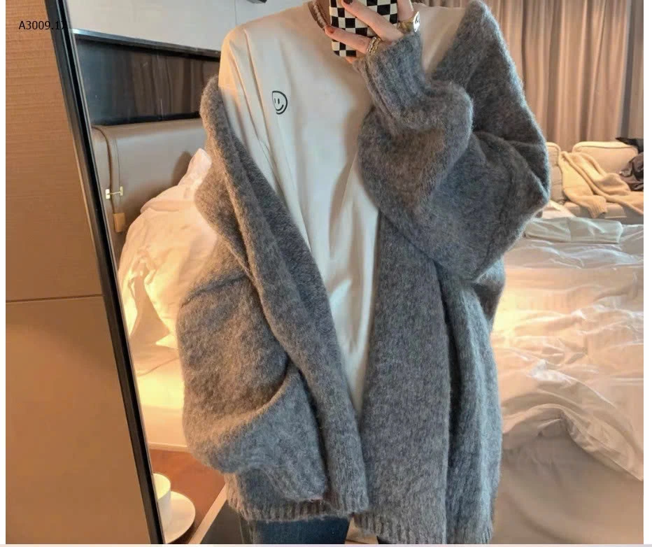 KHOÁC LEN LÔNG THỎ DÁNG ĐAI- sỉ 192k