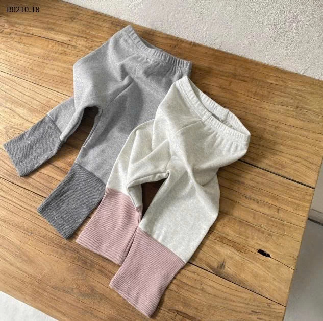 Quần legging vải nhung chắp vá xuân thu Hàn Quốc cho bé - sỉ 107k