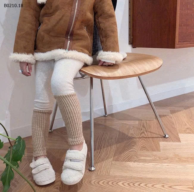 Quần legging vải nhung chắp vá xuân thu Hàn Quốc cho bé - sỉ 107k