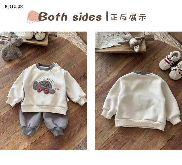 Bộ đồ nhung dày dặn cho bé vải nỉ - sỉ 275k