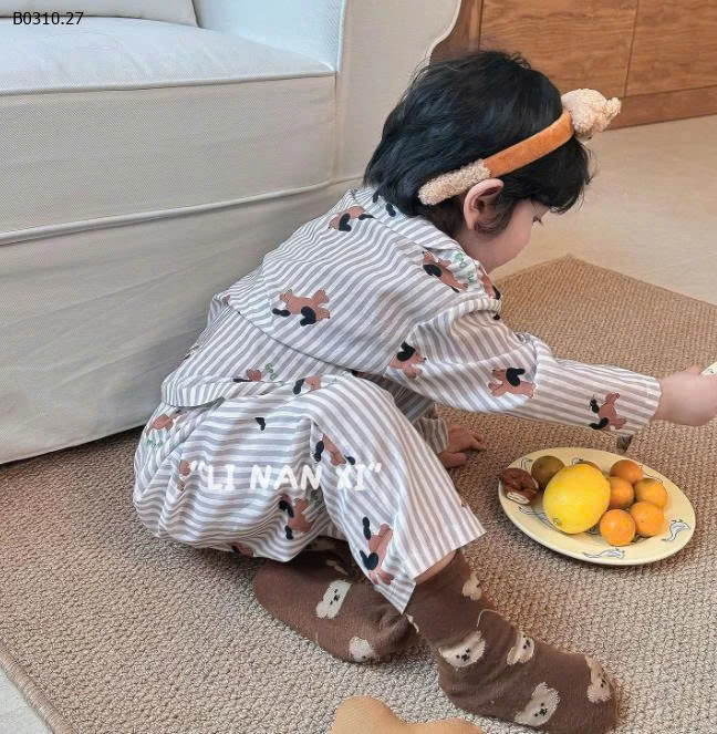 Bộ đồ ngủ trẻ em hoạt hình ve áo loại A nhà Linanxi -Sỉ 185k
