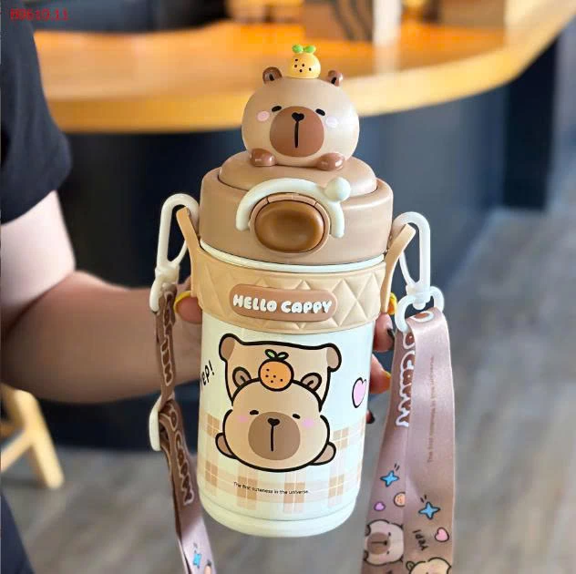 BÌNH GIỮ NHIỆT CAPYBARA KÈM DÂY ĐEO CHO TRẺ EM -Giá sỉ 188k