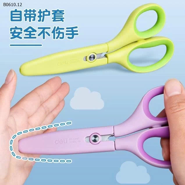 KÉO THỦ CÔNG #DELI – CÓ NẮP ĐẬY-Giá sỉ 66k /1 set /2c chọn màu