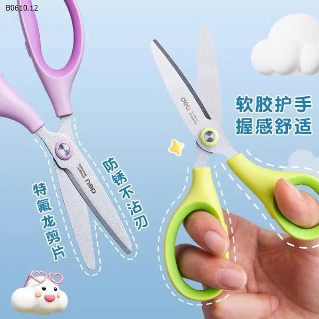 KÉO THỦ CÔNG #DELI – CÓ NẮP ĐẬY-Giá sỉ 66k /1 set /2c chọn màu