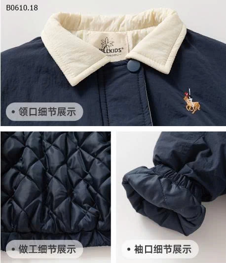 ÁO KHOÁC TRẦN BÔNG CỔ BẺ-Giá sỉ 189k