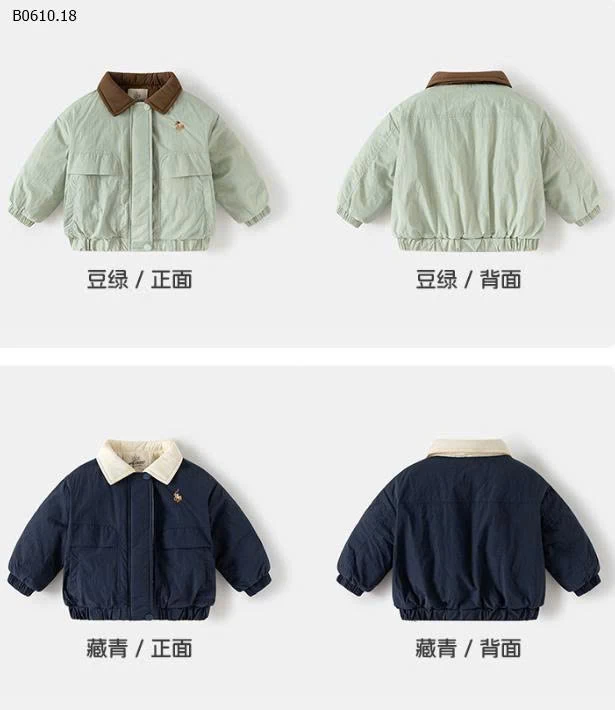 ÁO KHOÁC TRẦN BÔNG CỔ BẺ-Giá sỉ 189k