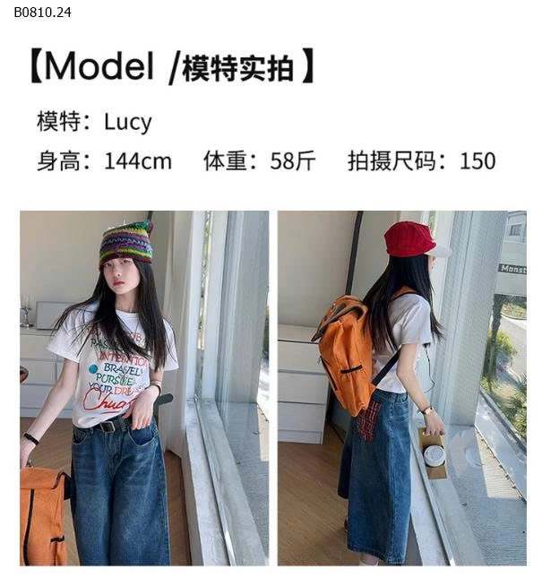 ÁO THUN CHỮ MIX JEANS LỠ SZ ĐẠI - Giá sỉ áo: 145k  quần: 200k 