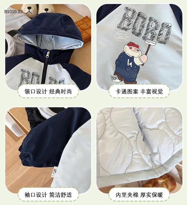 ÁO KHOÁC CHẦN BÔNG BOBO BT- sỉ 218k