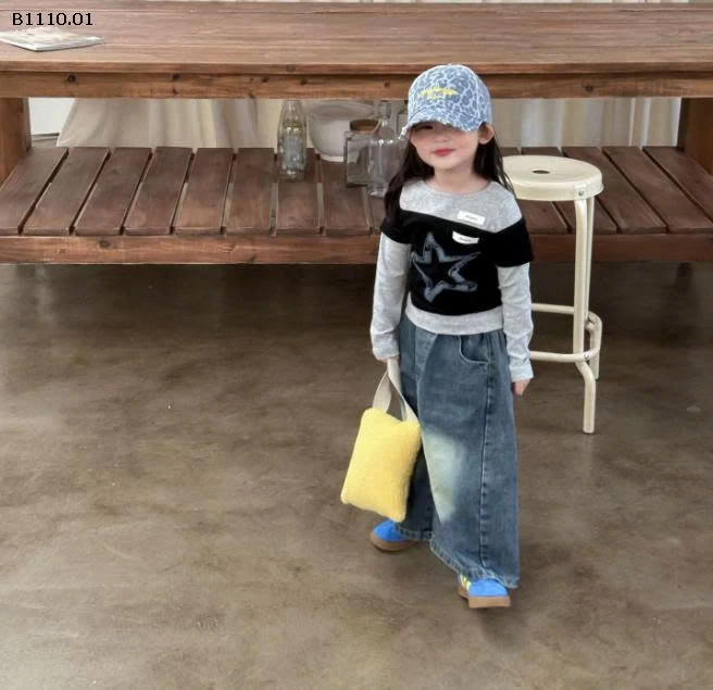 SET ÁO THUN SAO MIX QUẦN JEAN MÀI BG - Giá sỉ áo 139k, quần 185k 