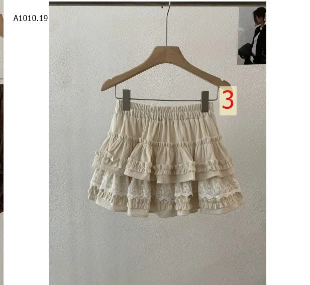CHÂN VÁY BÈO TẦNG PHỐI REN NỮ - sỉ 175k