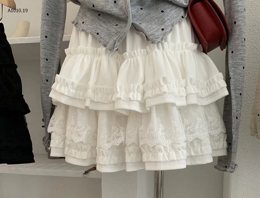 CHÂN VÁY BÈO TẦNG PHỐI REN NỮ - sỉ 175k