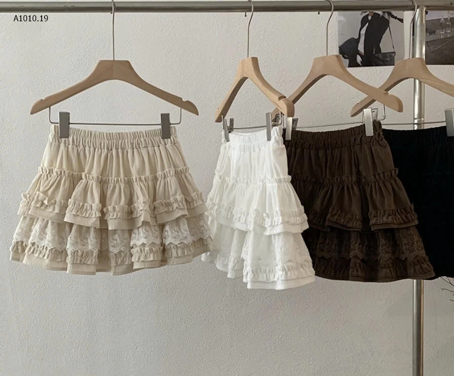 CHÂN VÁY BÈO TẦNG PHỐI REN NỮ - sỉ 175k