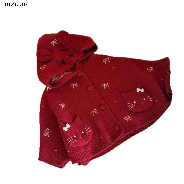 Áo khoác len cape dáng rộng cực xinh cho bé gái   - sỉ 208k