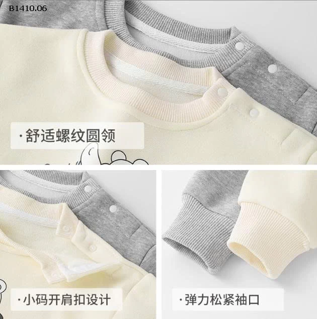 Áo nỉ giữ ấm bé trai bé gái thu đông cute -Giá sỉ 88k
