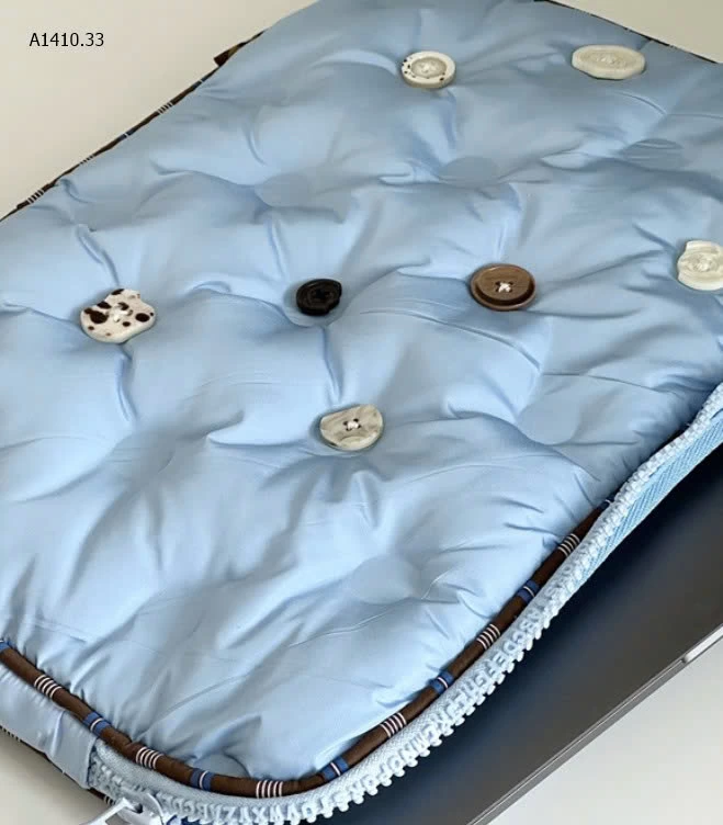 TÚI ĐỰNG LAPTOP ĐÍNH CÚC DỄ THƯƠNG CHỐNG SỐC MÀU XANH 0-sỉ 142k