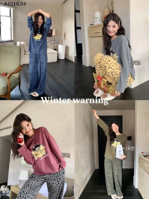 BỘ NGỦ HỌA TIẾT CUTE CHO NỮ  - sỉ 225k