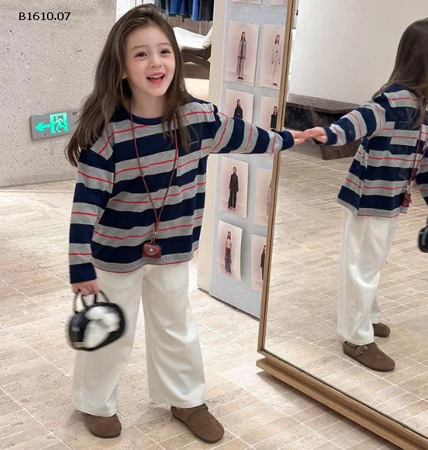 ÁO THUN KẺ DÀI TAY AMBB-Giá sỉ  sz 90-150: 115k  sz 160: 128k  sz 170: 142k 