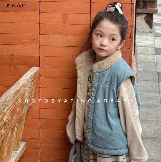 ÁO GILE NHUNG LÓT LÔNG CỪU ADBABY-Giá sỉ 206k