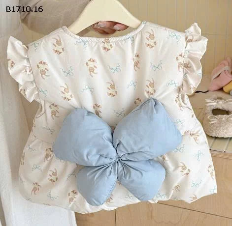  Áo khoác phao  nơ lưng cho bé -Giá sỉ 120k