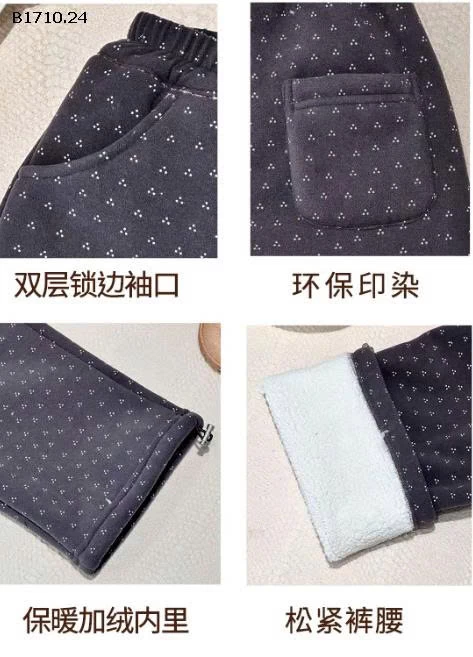 Quần nhung dày họa tiết hoa mùa đông cho trẻ - sỉ 165k