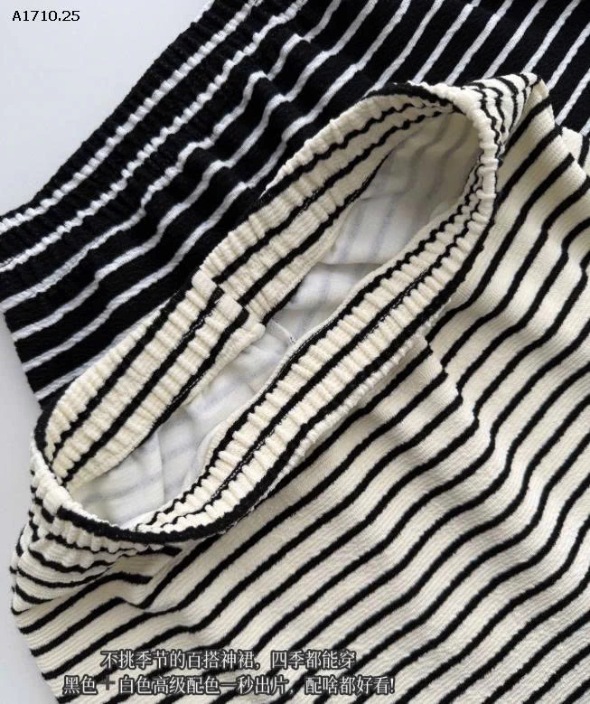 CHÂN VÁY KẺ DÁNG DÀI MANUVIVI  NỮ-Giá sỉ 125k