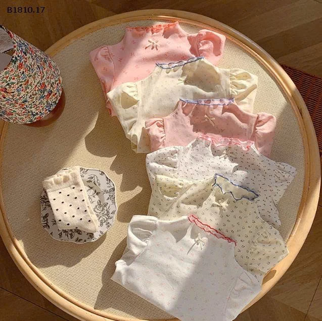 Áo thun cotton dài tay họa tiết hoa mùa thu cho bé- sỉ giá 88k