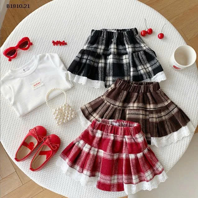 Váy Lolita ren kẻ caro retro Shibuya Spice dễ thương- sỉ giá 118k/chiếc