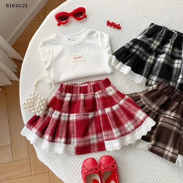 Váy Lolita ren kẻ caro retro Shibuya Spice dễ thương- sỉ giá 118k/chiếc
