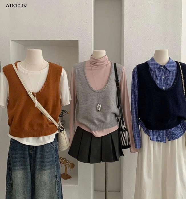 ÁO GILE LEN CỔ U CHO NỮ-Giá sỉ 165k