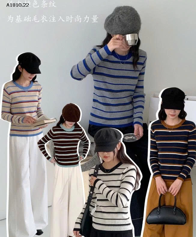 ÁO LEN KẺ CATKAISER NỮ - sỉ 139k