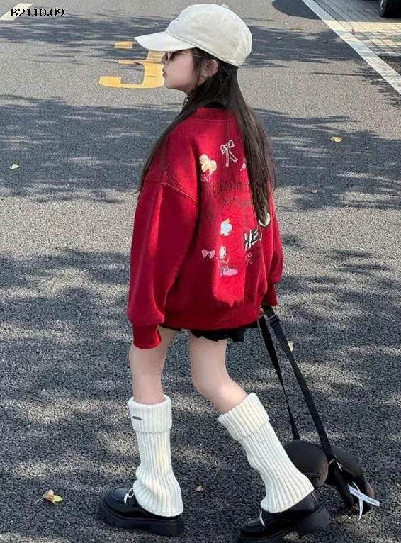 ÁO NỈ ĐỎ NƠ BÉ GÁI - sỉ 150k