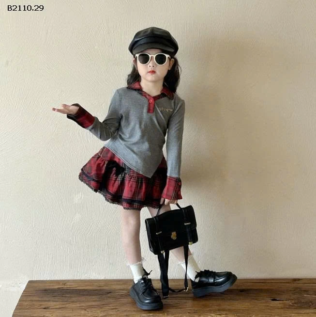 SET ÁO DÀI TAY MIX CV KẺ BG- Giá sỉ áo: 143k  cv: 180k  cả set: 303k 