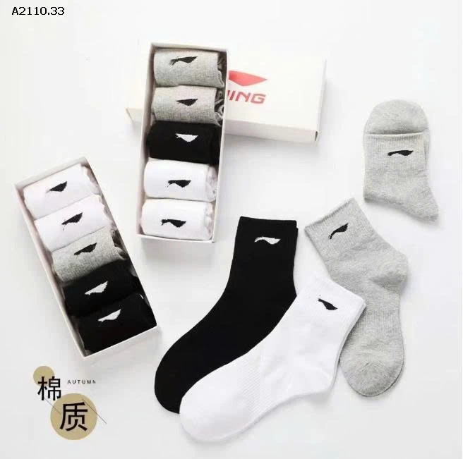 SET 5 ĐÔI TẤT LINING TQ XUẤT KHẨU-Giá sỉ 54k/set 5 đôi