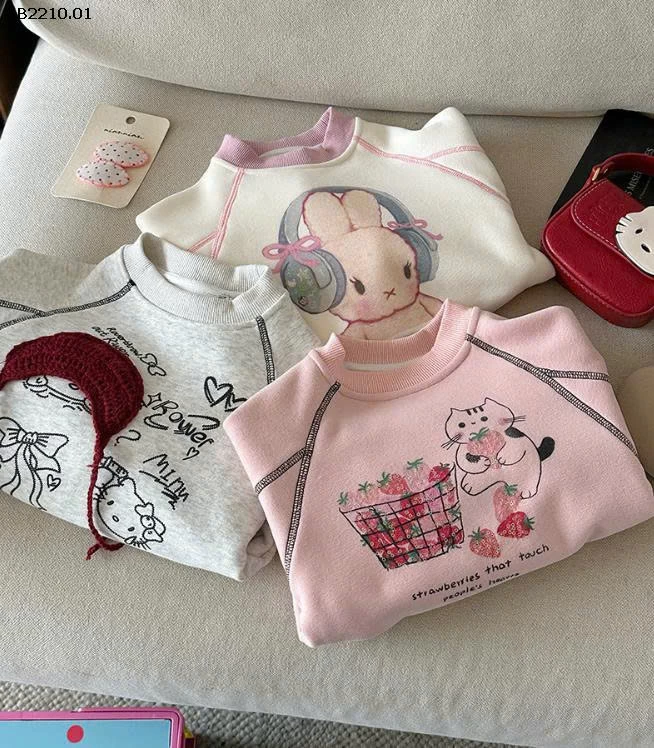 ÁO NỈ HOẠT HÌNH BG - Giá sỉ sz 90-150: 158k  sz 160: 167k 