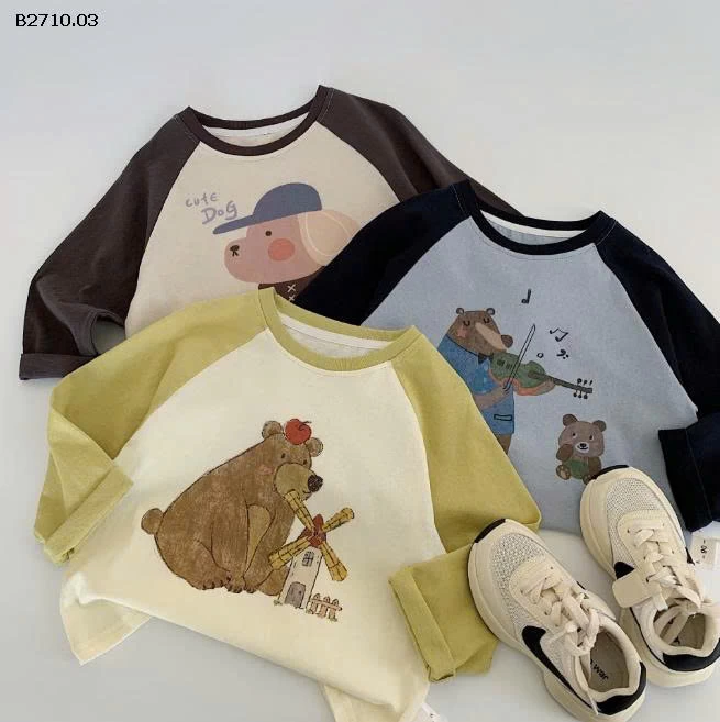 Áo thun dài tay trẻ em Hàn Quốc mùa thu 2025  nhà Huzhou Zhili - sỉ 119k 