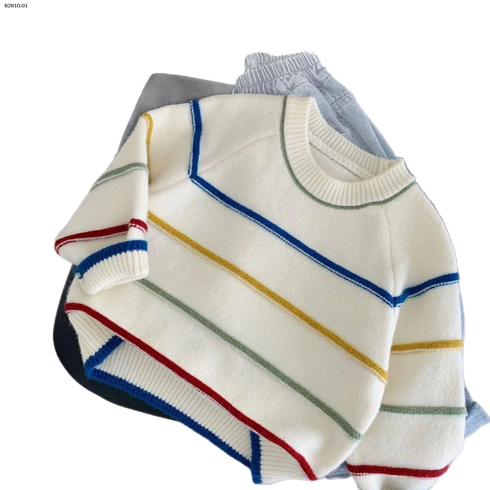 ÁO LEN KẺ SẮC MÀU -Giá sỉ 173k