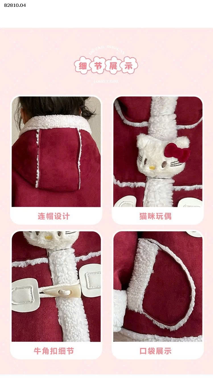 Áo khoác lông cừu cho bé gái mùa thu đông - si 340k 