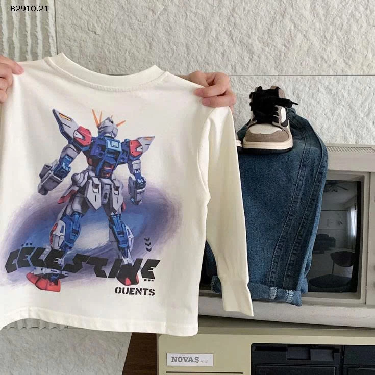 Áo thun dài tay in người máy biến hình cho bé -sỉ 126k