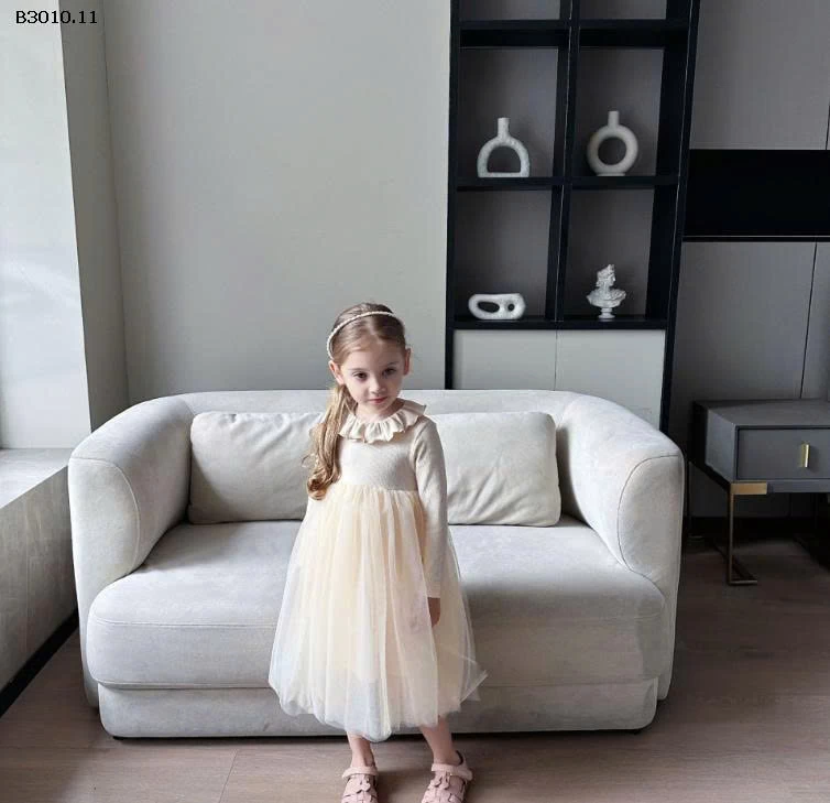 VÁY PHỐI CHÂN VOAN CỔ PETERPAN-Giá sỉ 264k