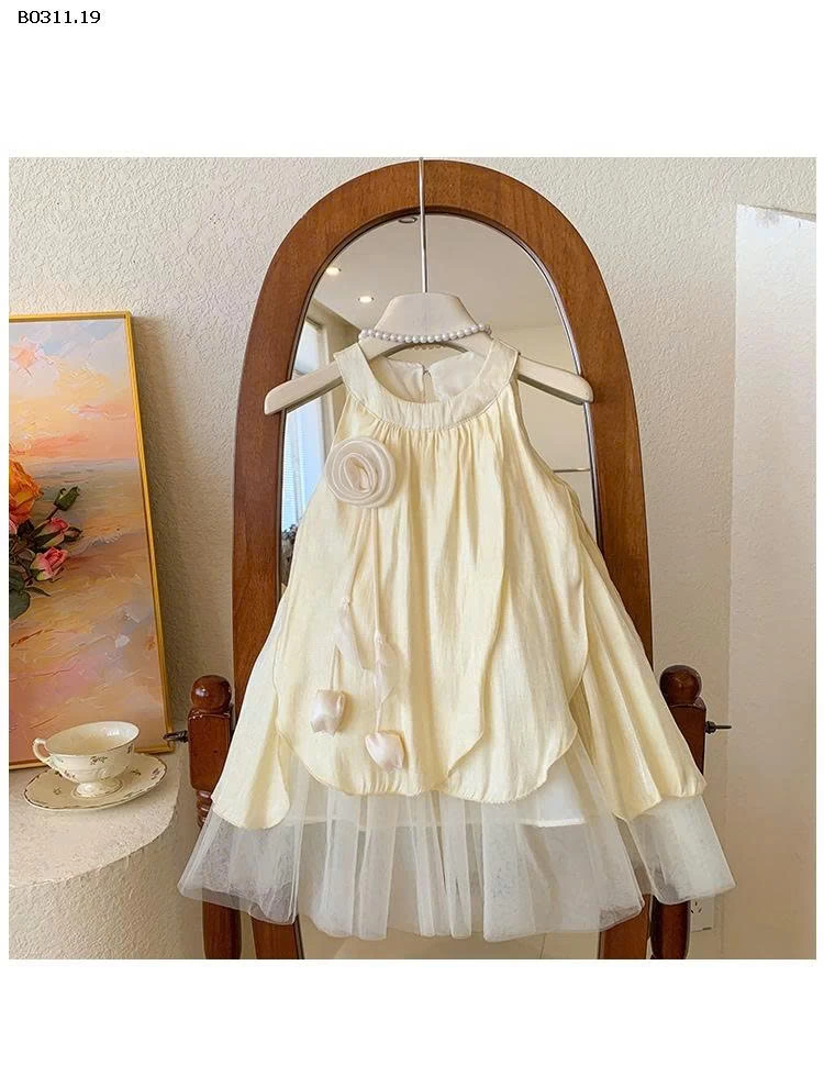  VÁY CỔ YẾM GẮN HOA 3D - sỉ 215k